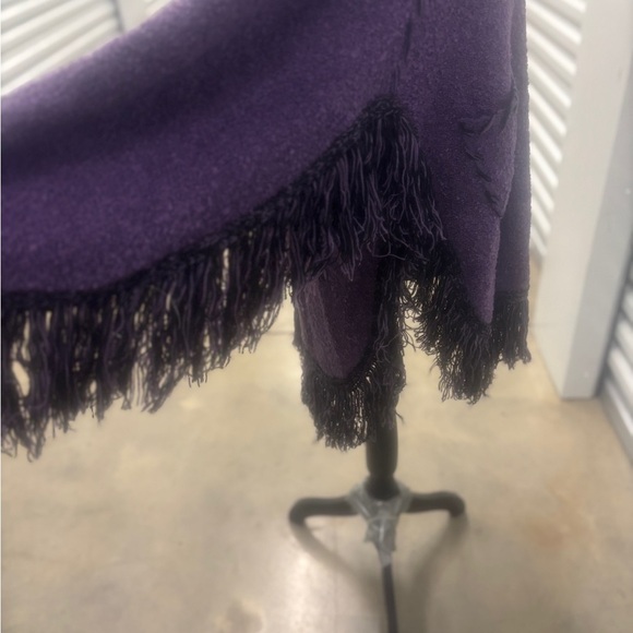 💜 Flower Purple Hooded Fringe Cardigan – One Size - Picture 3 of 5